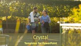  Presentation with happy image - Slide set consisting of image-of-happy-caucasian-couple background and a tawny brown colored foreground