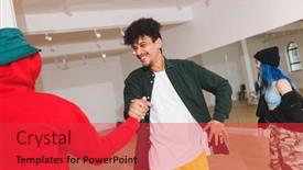  Presentation with movement - Slide deck enhanced with image-of-happy-diverse-male background and a red colored foreground