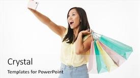  Presentation with happy image - Amazing PPT theme having image of happy emotional young backdrop and a white colored foreground