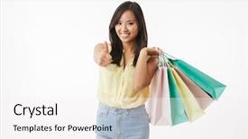  Presentation with happy image - Presentation theme having image of happy emotional young background and a white colored foreground