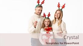  Presentation with antlers - Cool new presentation theme with image-of-happy-family backdrop and a lemonade colored foreground