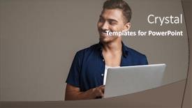  Presentation with happy-image - PPT layouts with image-of-happy-handsome-guy background and a gray colored foreground