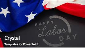  Presentation with labor - Audience pleasing slide deck consisting of image of happy labor day backdrop and a dark gray colored foreground