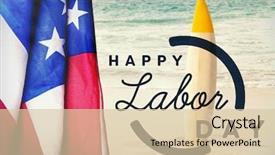  Presentation with happy image - Slides having image of happy labor day background and a lemonade colored foreground