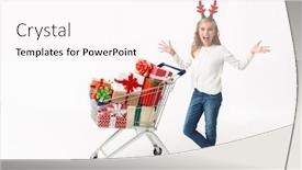  Presentation with antlers - Cool new presentation with image-of-happy-little-girl backdrop and a white colored foreground