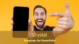  Presentation with basic - Audience pleasing presentation consisting of image-of-happy-man-wearing backdrop and a tawny brown colored foreground