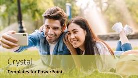  Presentation with multicultural - Slides enhanced with image-of-happy-multicultural-couple background and a yellow colored foreground