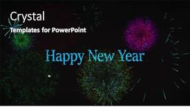  Presentation with blue night - Slide set with image-of-happy-new-year background and a black colored foreground