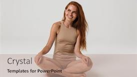  Presentation with optimistic - Colorful slides enhanced with image-of-happy-optimistic-pretty backdrop and a coral colored foreground