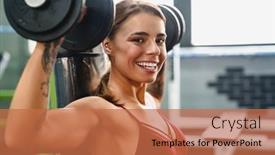  Presentation with sport coach - Slide deck with image-of-happy-positive-young background and a coral colored foreground