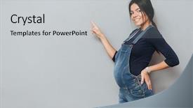  Presentation with happy image - Presentation design with image of happy pregnant lady background and a light gray colored foreground
