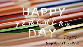  Presentation with teachers - PPT theme consisting of image-of-happy-teachers-day background and a coral colored foreground