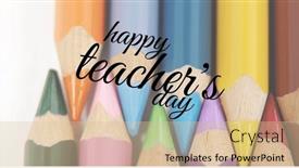  Presentation with teachers - Presentation theme having image-of-happy-teachers-day background and a lemonade colored foreground