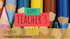  Presentation with teachers - PPT theme consisting of image-of-happy-teachers-day background and a yellow colored foreground