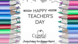  Presentation with teachers - PPT theme having image-of-happy-teachers-day background and a white colored foreground