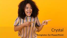  Presentation with happy image - Amazing slide deck having image of happy young african backdrop and a  colored foreground