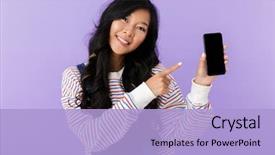  Presentation with happy image - Audience pleasing PPT layouts consisting of image of happy young asian backdrop and a light blue colored foreground