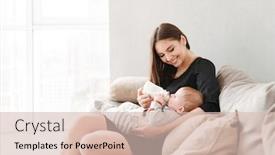  Presentation with happy image - Amazing slide set having image-of-happy-young-family and a lemonade colored foreground