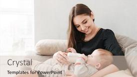  Presentation with happy image - Beautiful PPT theme featuring image-of-happy-young-family and a lemonade colored foreground