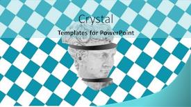  Presentation with sculpture art - Theme having image-of-head-sculpture background and a arctic colored foreground
