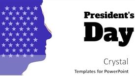  Presentation with president - Slide set with image-of-heads-coloured background and a white colored foreground