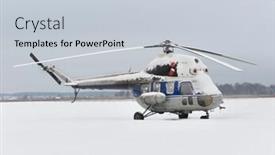  Presentation with helicopter - Amazing presentation theme having image of helicopter on snow-covered airport backdrop and a lemonade colored foreground