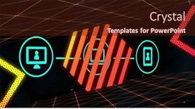  Presentation with data processing - Presentation theme having image-of-hello-text background and a wine colored foreground