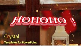  Presentation with falling snow - Slides having image-of-hohoho-text background and a tawny brown colored foreground