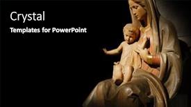  Presentation with baby jesus - Slides featuring image-of-holy-mary background and a black colored foreground