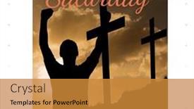  Presentation with holy celebration - Presentation theme featuring image-of-holy-saturday-text background and a gold colored foreground