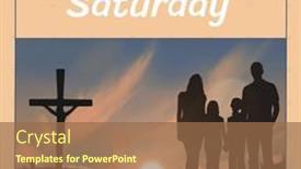  Presentation with holy celebration - Presentation design consisting of image-of-holy-saturday-text background and a coral colored foreground