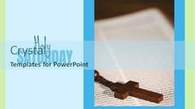  Presentation with holy celebration - PPT theme having image-of-holy-saturday-text background and a sky blue colored foreground