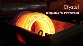  Presentation with hot work - Slides having image-of-hot-metal-prepared background and a wine colored foreground