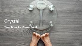  Presentation with electronic - Beautiful presentation design featuring image-of-human-feet-standing backdrop and a gray colored foreground