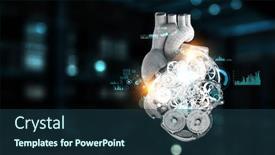  Presentation with human heart - Beautiful PPT theme featuring image-of-human-heart-made backdrop and a ocean colored foreground