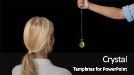  Presentation with black woman - PPT layouts with image of hypnotherapist holding pendulum background and a black colored foreground