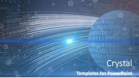  Presentation with navy - PPT theme featuring image-of-icons-over-globe background and a  colored foreground