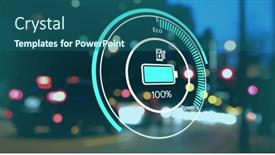  Presentation with energy power - Theme having image-of-interface-with-charging background and a ocean colored foreground