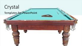  Presentation with billiard - Slides featuring image of isolated billiard table background and a arctic colored foreground