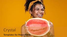  Presentation with joyful - Colorful PPT layouts enhanced with image-of-joyful-african-american backdrop and a gold colored foreground