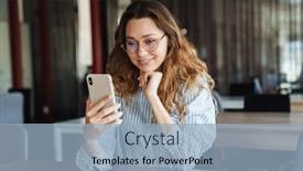  Presentation with satalitte image - Presentation theme enhanced with image-of-joyful-charming-woman background and a light blue colored foreground