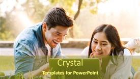  Presentation with multicultural - Presentation featuring image-of-joyful-multicultural-couple background and a tawny brown colored foreground