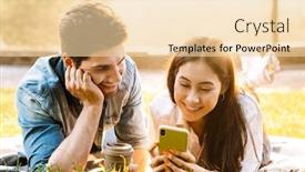  Presentation with multicultural - PPT theme enhanced with image-of-joyful-multicultural-couple background and a lemonade colored foreground