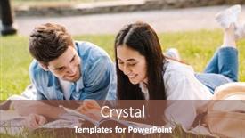  Presentation with multicultural - Amazing theme having image-of-joyful-multicultural-student backdrop and a tawny brown colored foreground