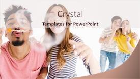  Presentation with making soap - Cool new presentation design with image-of-joyful-multinational-men backdrop and a sky blue colored foreground