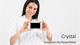  Presentation with medicine pregnant woman - Colorful presentation theme enhanced with image of joyful pregnant woman backdrop and a light gray colored foreground