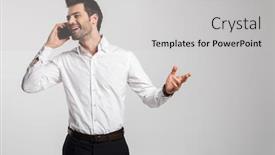  Presentation with joyful - PPT theme featuring image-of-joyful-successful-businessman background and a light gray colored foreground