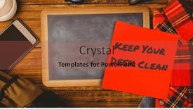  Presentation with clean - Slides featuring image-of-keep-your-desk background and a red colored foreground