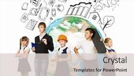  Presentation with school kids - PPT layouts having image of kids of school age choosing profession elements of this image are furnished by nasa background and a light gray colored foreground