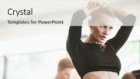  Presentation with gym junior - Audience pleasing presentation consisting of image of lady in gym backdrop and a  colored foreground